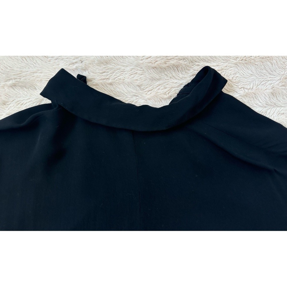 Vine & Love Black Button Up Dolman Short Sleeve Maternity Top - Picture 14 of 17